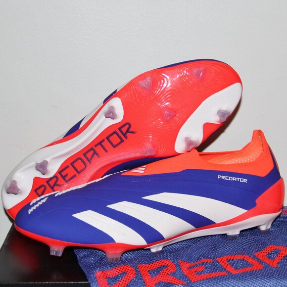 Adidas Predator Elite Laceless LL FG Soccer Cleats Mens 12.5 Blue White